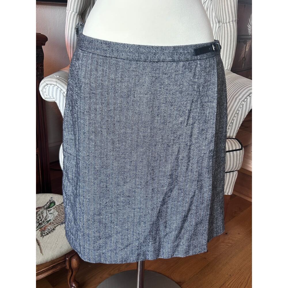 Vintage LL Bean Herringbone Skirt, 90's, Preppy, Academia, Equestrian, Size 14